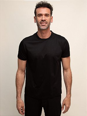 Camiseta Modal Silk Blend Seda Aramis Preto
