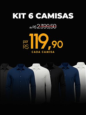 Kit 6 Camisas Soft Tech Slim Giacomelli Uomo
