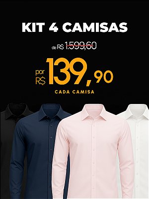 Kit 4 Camisas Soft Tech Slim Giacomelli Uomo