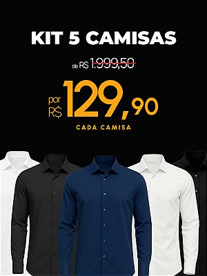 Kit 5 Camisas Soft Tech Slim Giacomelli Uomo