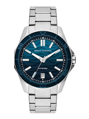 Relógio Armani  Exchange Quartz Aço  Inox Prata Azul