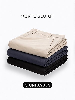 Kit 3 Calças Chino Slim Liquid Repeller Giacomelli Uomo