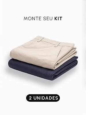 Kit 2 Calças Chino Slim Liquid Repeller Giacomelli Uomo