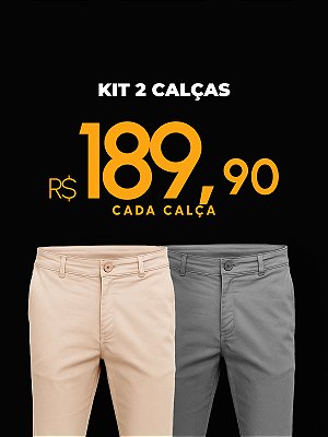 Kit 2 Calças Chino Slim Liquid Repeler Giacomelli Uomo
