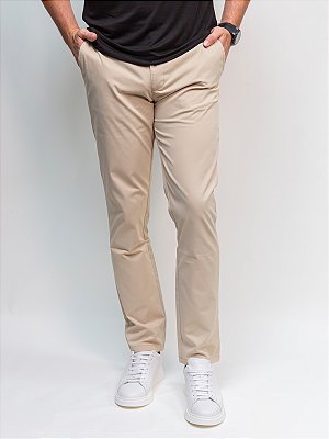 Calça Chino Slim Liquid Repeler Giacomelli Uomo Areia