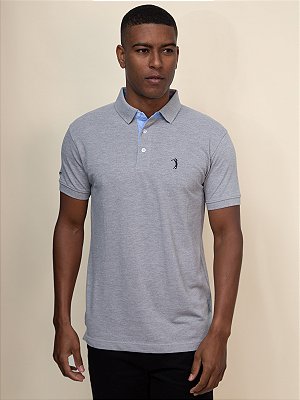 Polo Piquet Aleatory Cinza Mescla