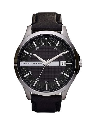 Relógio Armani Exchange Quartz Aço Inox com Couro Preto