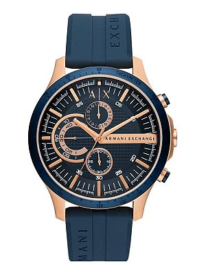 Relógio Armani Exchange Chronograph Azul/Rose