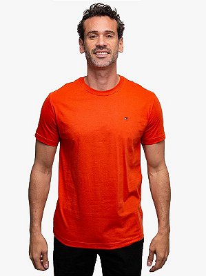 Camiseta Básica Tommy Hilfiger Brilliant Orange