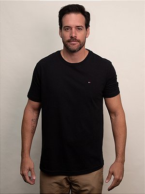 Camiseta Básica Essentials Cotton Tommy Hilfiger Preto