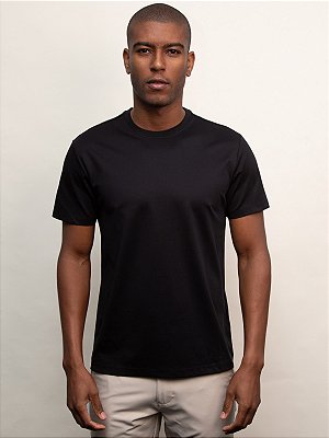 T-Shirt Algodão Australiano Duplo Mercerizada Fio 70 Aramis Preto