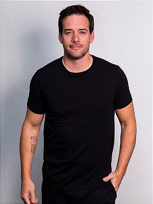 T-Shirt Algodão Egípcio Preto Ville de France