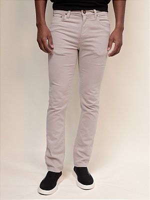 Calça Sarja Slim Five Pockets Ville de France Areia