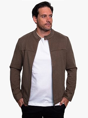 Jaqueta Slim Malha Maquinetada Areia Docthos