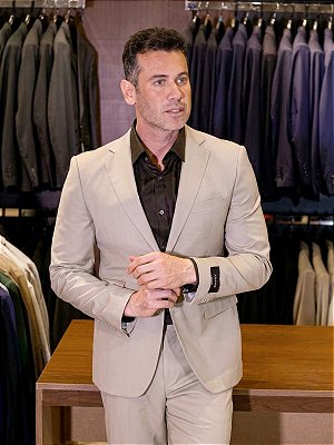 Costume Super Slim Poliviscose Areia Aramis