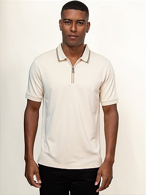 Polo Zíper Paris Ville de France Bege