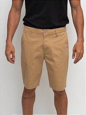 Bermuda Sarja Elastano Caqui Ville de France