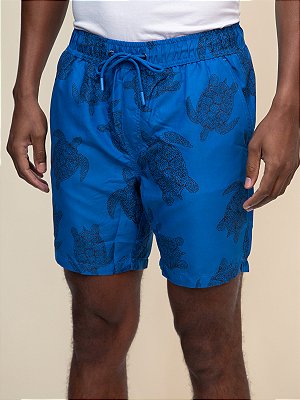Shorts Estampado Mar c/ Forro Ville de France Azul