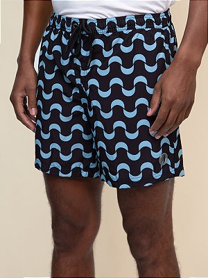 Shorts Estampado c/ Forro Aleatory Azul 10A