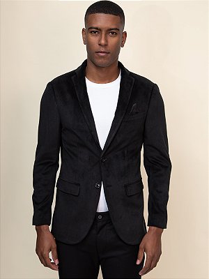 Blazer Veludo Slim Navaratti Preto