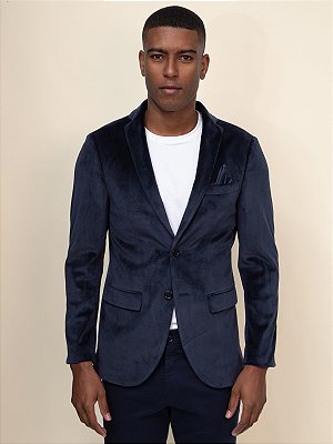 Blazer Veludo Slim Navaratti Marinho