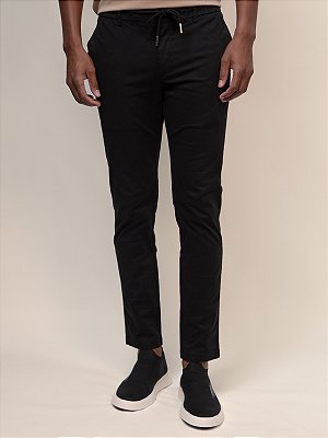 Calça Sarja Cós Elástico Ville de France Preto