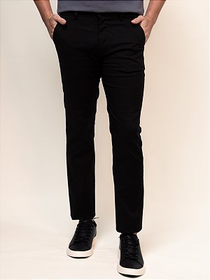 Calça Sarja Chino Slim Cotton Ville de France Preto