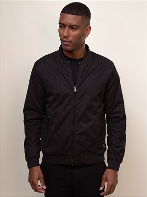 Jaqueta Bomber Dupla Face Ville de France Preto