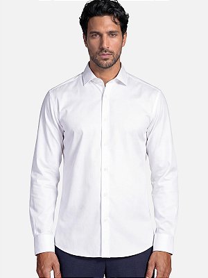Camisa Aramis Manga Longa Slim Poliviscose de Bambu Com Stretch Branco