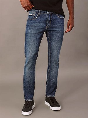Calça Jeans Calvin Klein Slim 5 Pockets Azul Médio