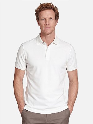 Polo Aramis Manga Curta Piquet Color Fix Off White