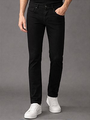 Calça Calvin Klein Five Pockets Ponto Roma Preto