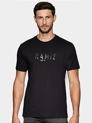 Camiseta Manga Curta Estampa Aramis Geométrico Preto