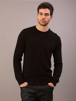 Tricot Masculino Cks Logo Aop Preto