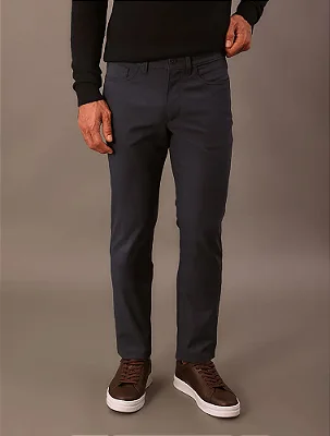 Calça Calvin Klein Stretch 5 Bolsos Azul Médio