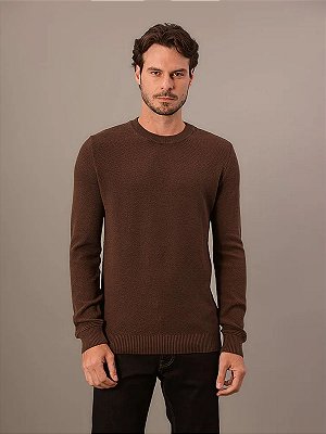 Tricot Masculino Cks Ponto Arroz Marrom