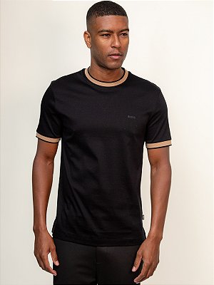 Camiseta Boss Slim em Algodão Mercerizado H-Tessler Preto