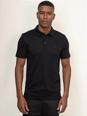 Polo Boss Slim Fit em Algodão Orgânico com Logo