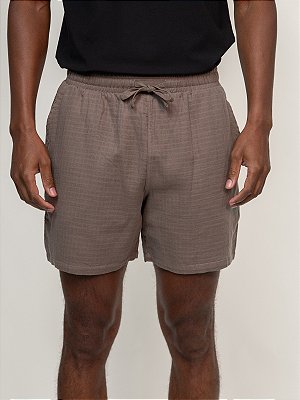 Shorts Boss Vida Linho Marrom