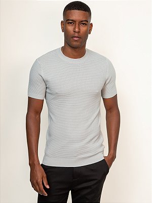 Camiseta Tricot Viscose Ville de France Cinza