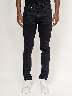Calça Jeans Ville de France Slim Triple Dry Total Black