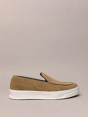 Tênis Calvin Klein Slip On Camurça Caqui Claro