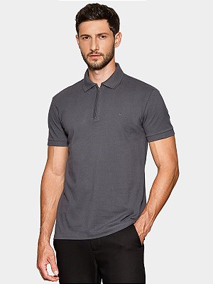 Polo Piquet Zíper Aramis Antracite