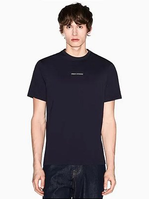 Camiseta Armani Exchange Slim Fit em Algodão Navy