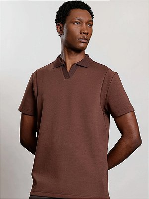 Polo Urban Manga Curta Softprene Marrom
