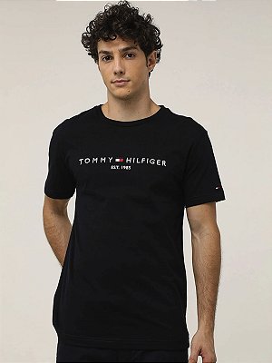 Camiseta Tommy Hilfiger Clássica Core Logo Preto