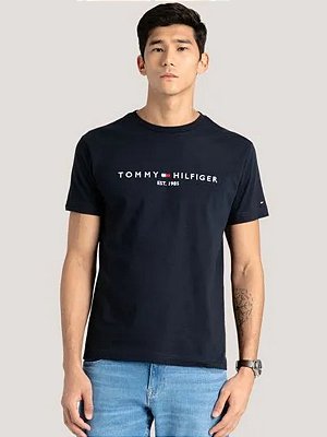 Camiseta Tommy Hilfiger Clássica Core Logo Marinho