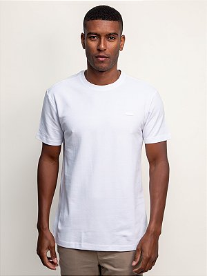 Camiseta Calvin Klein Manga Curta Piquet Patch Borracha Branco