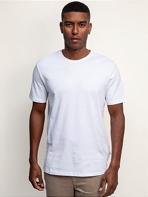 Camiseta Calvin klein Gola Careca Solid Liquid Branco
