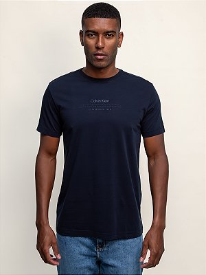 Camiseta Calvin Klein Winter Flowers Marinho
